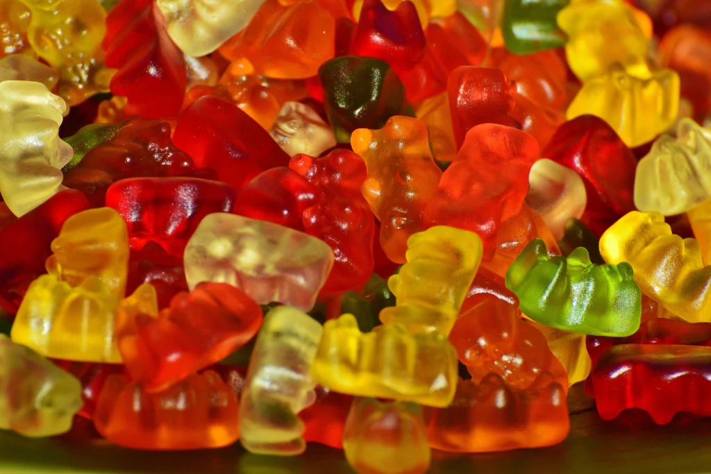 closeup shoot of gummies